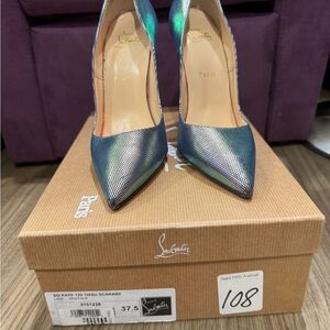 Christian Louboutin Iridescent Green-Blue Heels